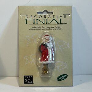 Santa Claus Lamp Finial 2" Christmas Solid Brass Base Alsy Lighting New